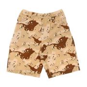 Camouflage Gewassen Shorts met Zakken Karl Kani , Beige , Heren