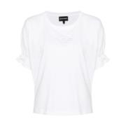 Witte Jersey Logo T-shirts Polos Emporio Armani , White , Dames