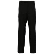 Zwarte Geborduurde Twill Pantalon Gucci , Black , Heren