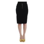 Elegante Zwarte Pencilrok Recht Roberto Cavalli , Black , Dames