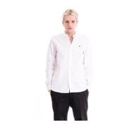 Heren Lange Mouw Shirt Lacoste , White , Heren