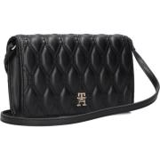 Elegante Zwarte Schoudertas TH Refined Flap Cros Tommy Hilfiger , Blac...