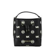 Geprgd Trekkoord Emmer Messenger Tas Michael Kors , Black , Dames