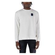 Geribbelde Crew Neck Trui Armani Exchange , White , Heren