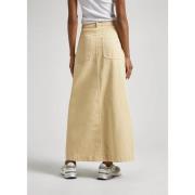 Katoenen Canvas Lange Rok Pepe Jeans , Beige , Dames