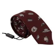 Maroon Zijden Formele Stropdas Dolce & Gabbana , Red , Heren