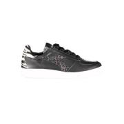 Zwarte leren sneakers met contrasterende accenten Devold , Black , Dam...