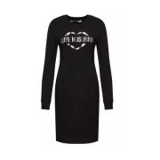 Zwarte Katoenen Jurk, Klassieke Stijl Love Moschino , Black , Dames