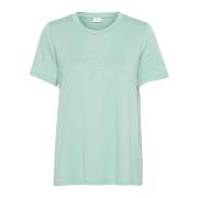 Groene Graniet T-shirt met Motief Kaffe , Green , Dames