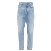 Slim-Fit Gewassen Denim Jeans Brunello Cucinelli , Blue , Heren