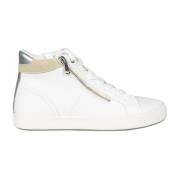 Stijlvolle Veterschoenen met Hoge Top Geox , White , Dames