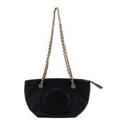 Stijlvolle Nylon Schoudertas met Logo Tory Burch , Black , Dames