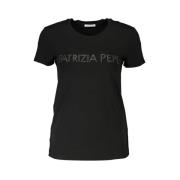 Chique Rhinestone T-Shirt Patrizia Pepe , Black , Dames