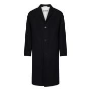 Zwarte Oversized Wollen Jas Aw24 Jil Sander , Black , Heren