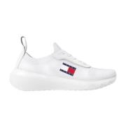 Beige Gebreide Sneakers voor Vrouwen Tommy Jeans , White , Dames