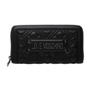 Damesportemonnee met muntvak Love Moschino , Black , Dames