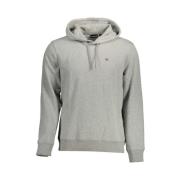 Grijze hoodie met iconisch logo Napapijri , Gray , Heren