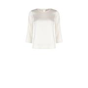 Vierkante Satijnen Blouse 3/4 Mouwen Rinascimento , White , Dames