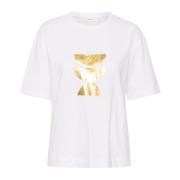 Metallic Print T-shirt Pure White InWear , White , Dames