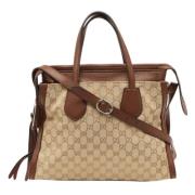 Pre-owned Canvas gucci-bags Gucci Vintage , Beige , Dames