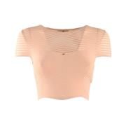 Stijlvolle Cropped Top voor Vrouwen Elisabetta Franchi , Pink , Dames