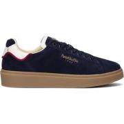 Blauwe Suède Lage Sneakers Pantofola d'Oro , Blue , Heren