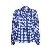 Strikblouse met strik Rich & Royal , Blue , Dames