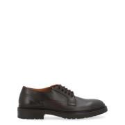 Bruine Leren Derby Schoenen Rubberen Zool Dondup , Black , Heren