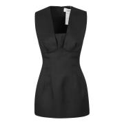 Zwart Topwear met Vierkante Halslijn Max Mara , Black , Dames