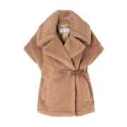 Stijlvolle Camel Poncho Max Mara , Brown , Dames