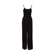 Smocked Jumpsuit met Kettingbandjes Michael Kors , Black , Dames