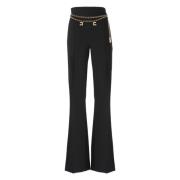 Zwarte Broek met Kettingdetails Elisabetta Franchi , Black , Dames