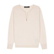 V-Neck Sweater Maglia Svollo Federica Tosi , Beige , Dames