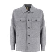 Zacht textuur overshirt met borstzakken Eleventy , Gray , Heren