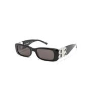 Zonnebril Zwarte Frame Ronde Lens Balenciaga , Black , Unisex