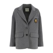 Blazer jasje met reverskraag Ermanno Scervino , Gray , Dames