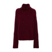 Donkerrode High Neck Top UMA Wang , Red , Dames