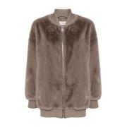 Faux Fur Coat Ecopelliccia 064 P.a.r.o.s.h. , Gray , Dames