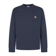 Vossenkop Patch Sweatshirt Maison Kitsuné , Blue , Heren