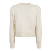 Geborduurde Crew Neck Sweater Wit Fabiana Filippi , White , Dames