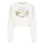 Witte Sweater met Front Print Casablanca , White , Dames