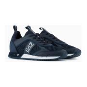 Zwart Wit Sneakers Heren Donkerblauw Emporio Armani , Blue , Heren