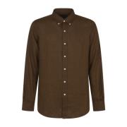 Bruine Lange Mouw Sportshirt Polo Ralph Lauren , Brown , Heren