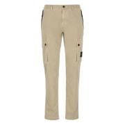 Beige Cargo Broek met Iconische Patch Stone Island , Beige , Heren