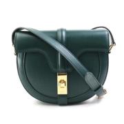 Pre-owned Leather shoulder-bags Celine Vintage , Green , Dames