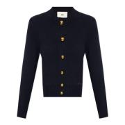 Navy Blue Cardigan Gouden Knopen Ami Paris , Blue , Dames