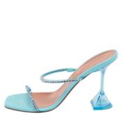 Pre-owned Leather sandals Amina Muaddi Pre-owned , Blue , Dames