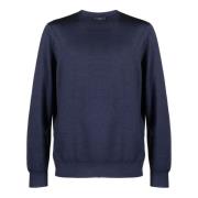 Navy Blauwe Wollen Trui Fay , Blue , Heren