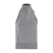 Bloemenkant Mouwloze Top Ermanno Scervino , Gray , Dames