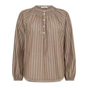 Gestreepte blouse met pofmouwen Co'Couture , Beige , Dames